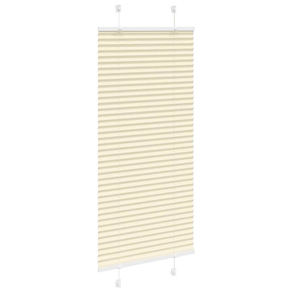 vidaXL Pleated Blind Cream 55x100 cm Fabric Width 54.4 cm Polyester