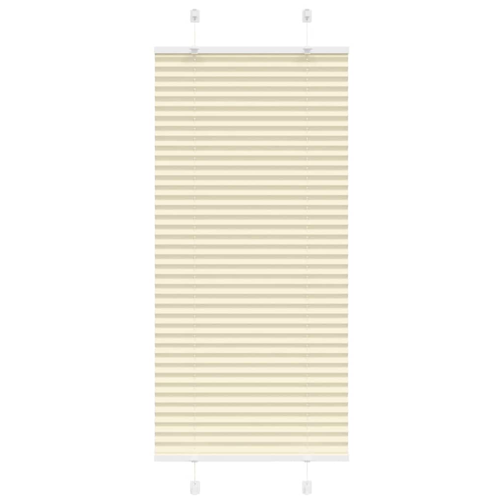 vidaXL Pleated Blind Cream 65x100 cm Fabric Width 64.4 cm Polyester