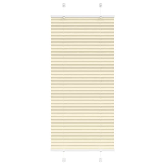 vidaXL Pleated Blind Cream 65x100 cm Fabric Width 64,4 cm Polyester