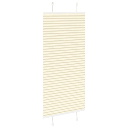 vidaXL Pleated Blind Cream 65x100 cm Fabric Width 64.4 cm Polyester