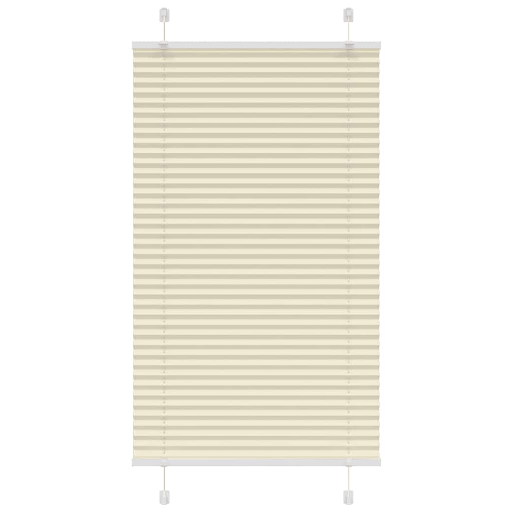vidaXL Pleated Blind Cream 70x100 cm Fabric Width 69.4 cm Polyester