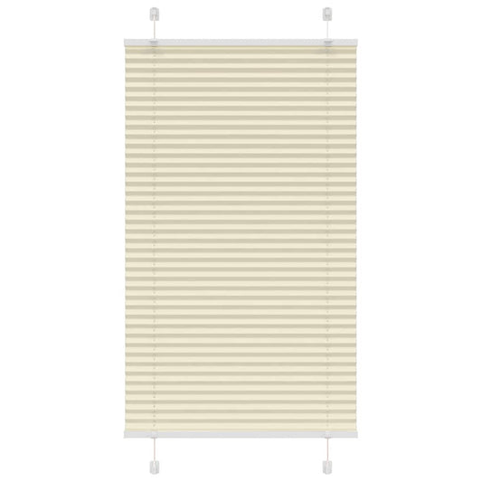 vidaXL Pleated Blind Cream 80x100 cm Fabric Width 79,4 cm Polyester