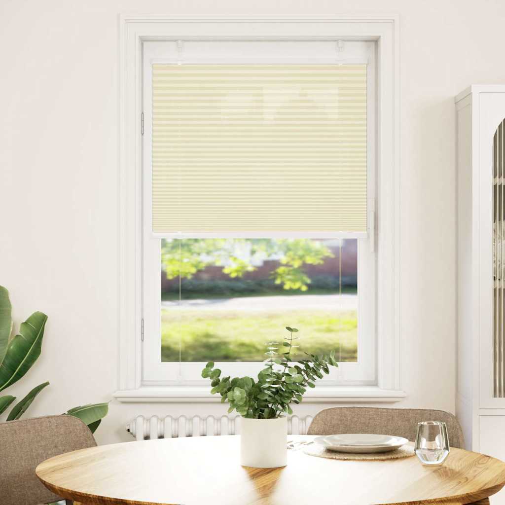 vidaXL Pleated Blind Cream 80x100 cm Fabric Width 79.4 cm Polyester