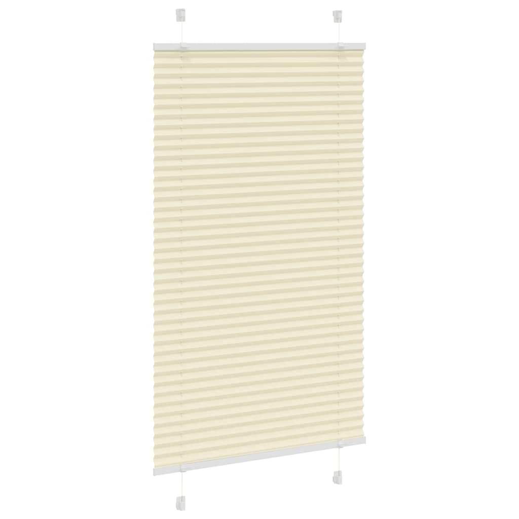 vidaXL Pleated Blind Cream 80x100 cm Fabric Width 79.4 cm Polyester