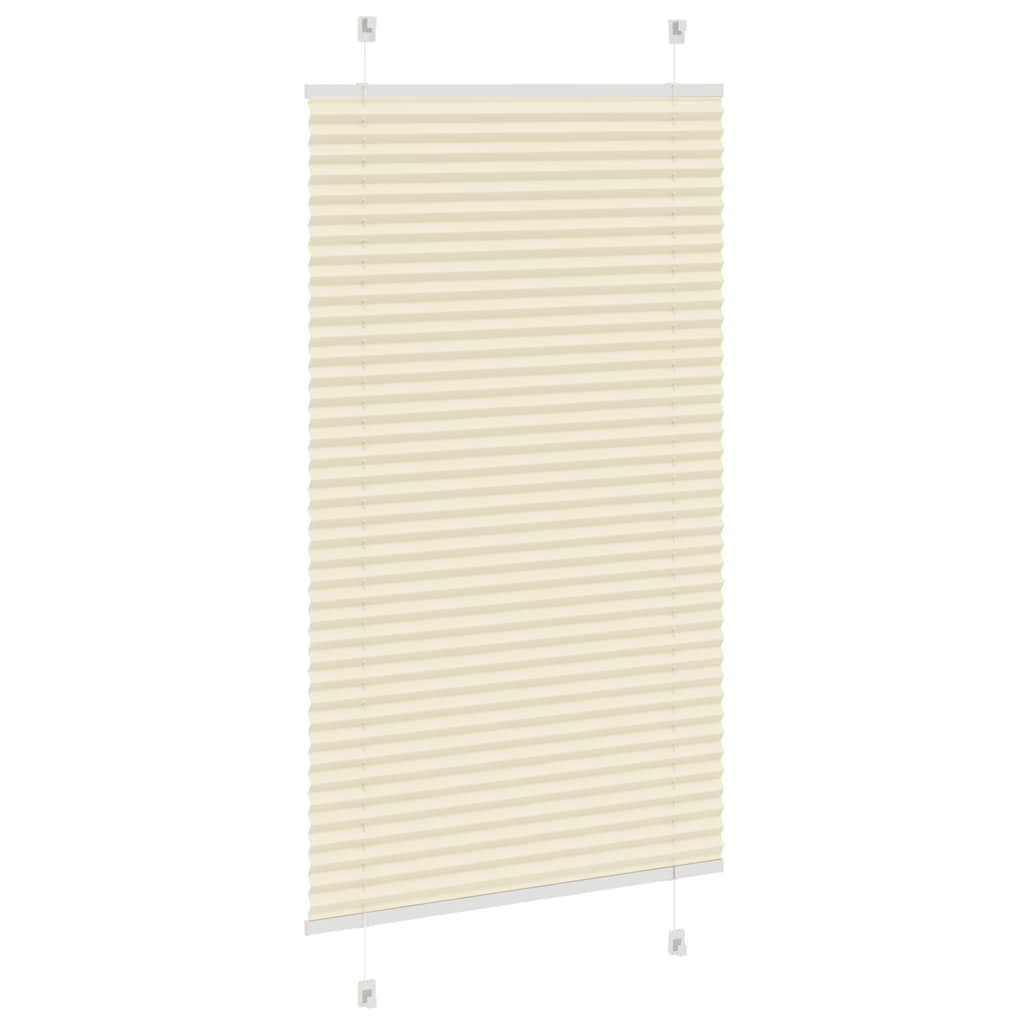 vidaXL Pleated Blind Cream 80x100 cm Fabric Width 79.4 cm Polyester