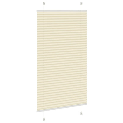 vidaXL Pleated Blind Cream 80x100 cm Fabric Width 79.4 cm Polyester