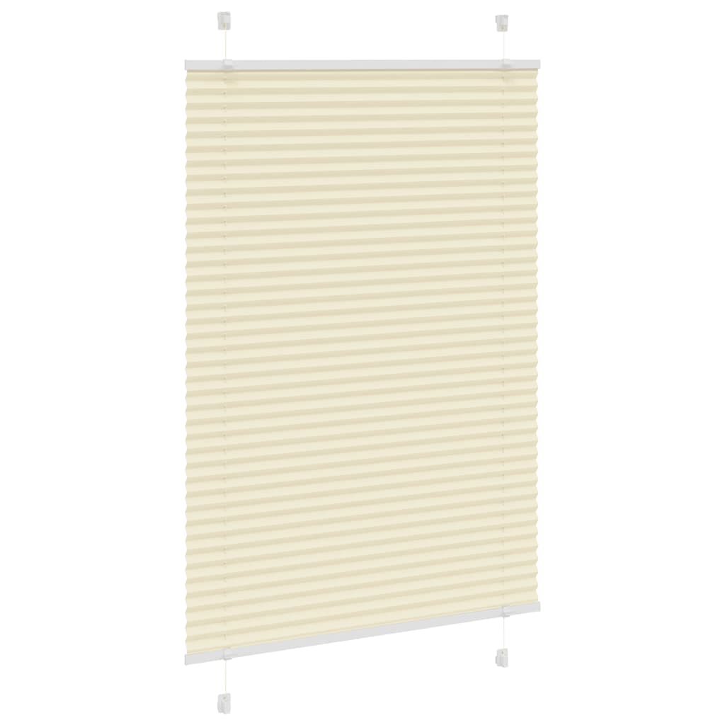 vidaXL Pleated Blind Cream 85x100 cm Fabric Width 84,4 cm Polyester