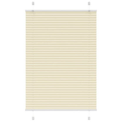 vidaXL Pleated Blind Cream 90x100 cm Fabric Width 89.4 cm Polyester