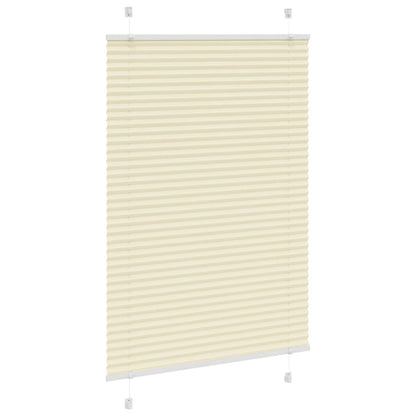 vidaXL Pleated Blind Cream 90x100 cm Fabric Width 89.4 cm Polyester