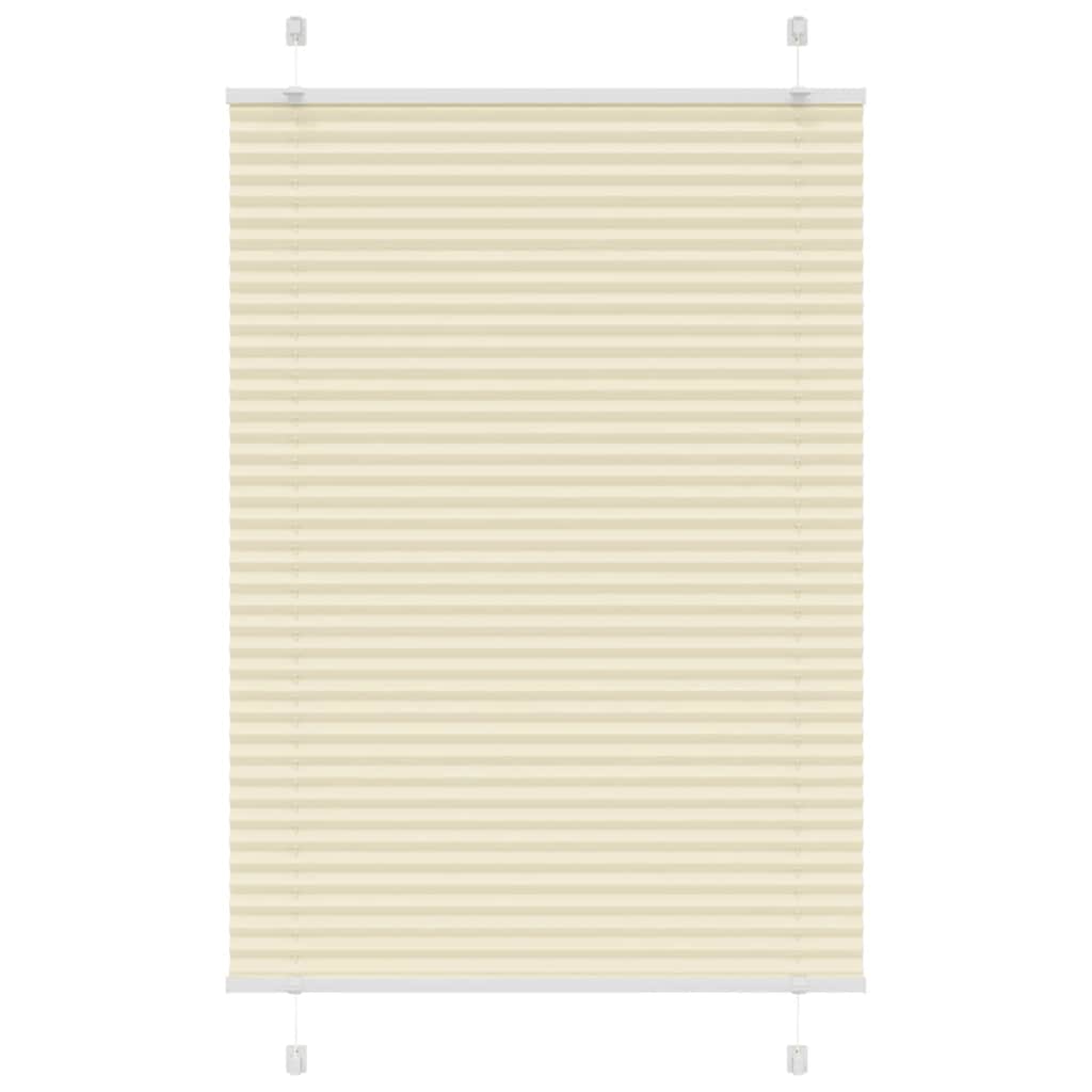 vidaXL Pleated Blind Cream 100x100 cm Fabric Width 99.4 cm Polyester