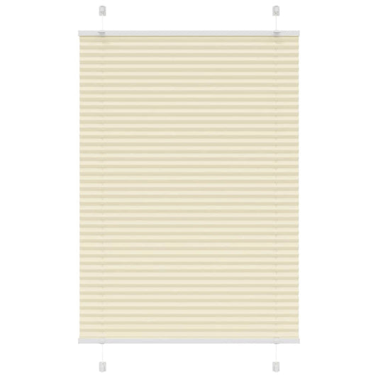 vidaXL Pleated Blind Cream 100x100 cm Fabric Width 99,4 cm Polyester