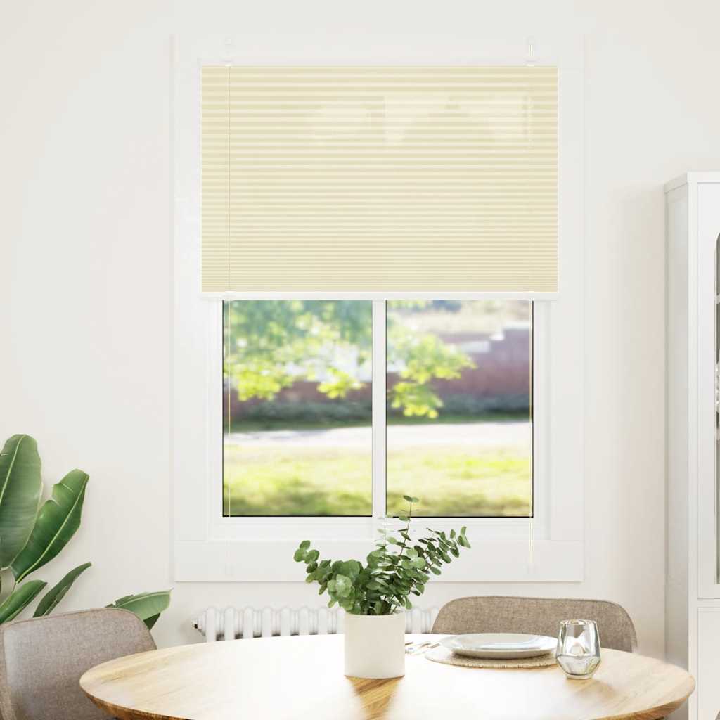 vidaXL Pleated Blind Cream 100x100 cm Fabric Width 99.4 cm Polyester