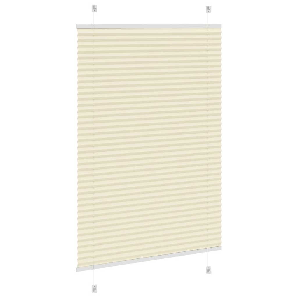 vidaXL Pleated Blind Cream 100x100 cm Fabric Width 99.4 cm Polyester