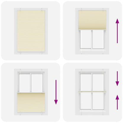 vidaXL Pleated Blind Cream 100x100 cm Fabric Width 99.4 cm Polyester