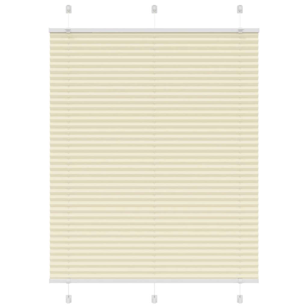 vidaXL Pleated Blind Cream 105x100 cm Fabric Width 104,4 cm Polyester