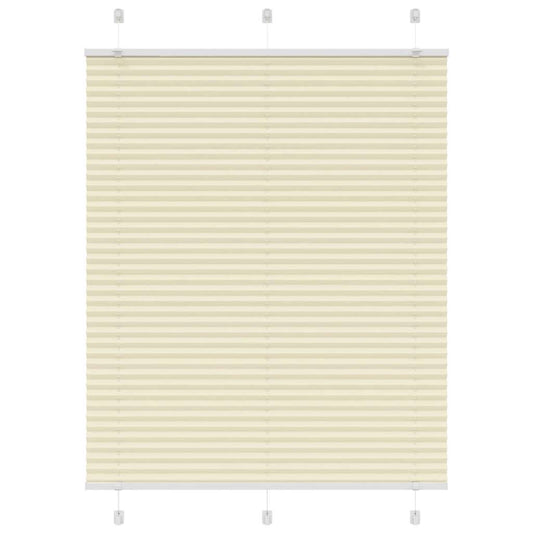 vidaXL Pleated Blind Cream 105x100 cm Fabric Width 104,4 cm Polyester