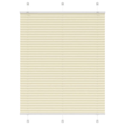 vidaXL Pleated Blind Cream 105x100 cm Fabric Width 104.4 cm Polyester