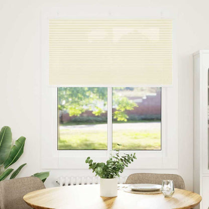 vidaXL Pleated Blind Cream 105x100 cm Fabric Width 104.4 cm Polyester