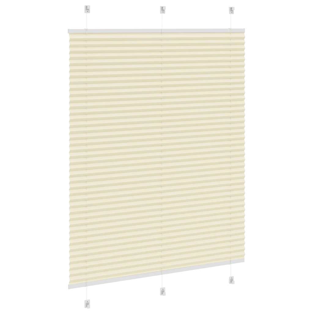 vidaXL Pleated Blind Cream 105x100 cm Fabric Width 104.4 cm Polyester