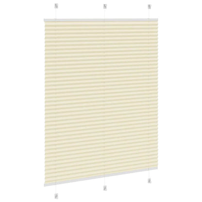 vidaXL Pleated Blind Cream 105x100 cm Fabric Width 104.4 cm Polyester