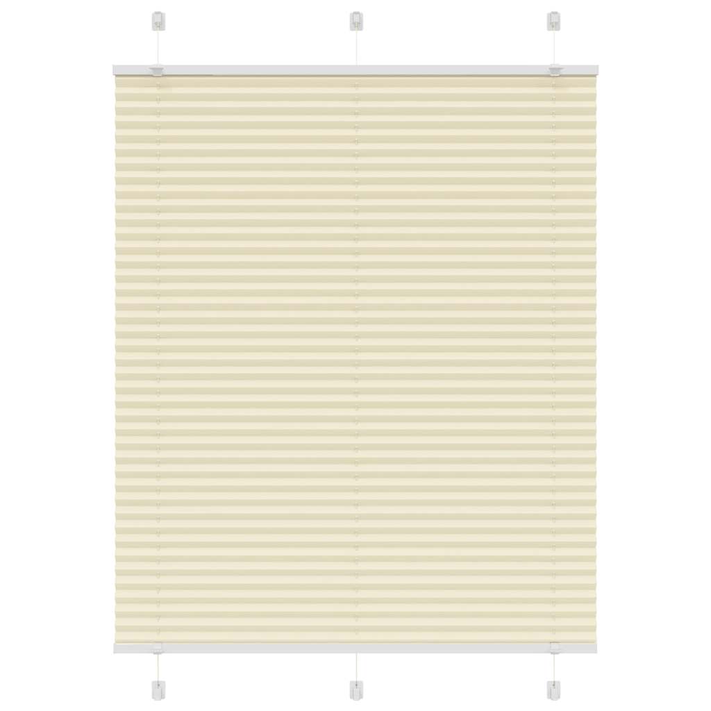 vidaXL Pleated Blind Cream 110x100 cm Fabric Width 109.4 cm Polyester