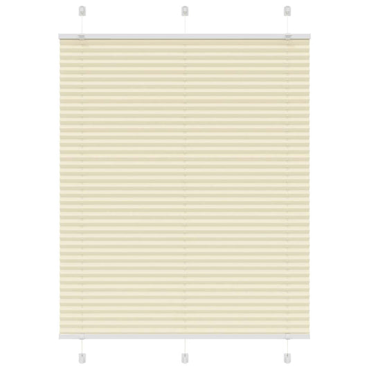 vidaXL Pleated Blind Cream 110x100 cm Fabric Width 109,4 cm Polyester