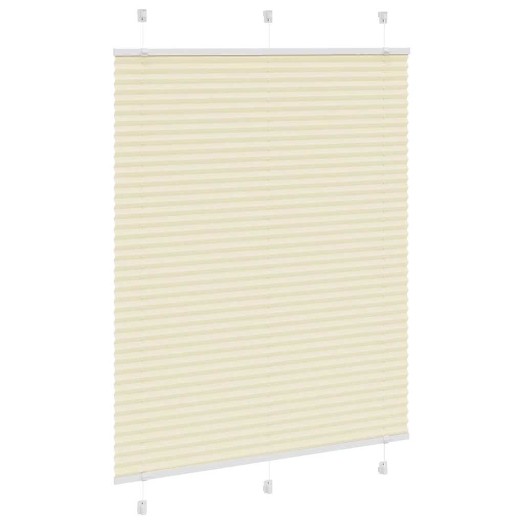 vidaXL Pleated Blind Cream 110x100 cm Fabric Width 109.4 cm Polyester