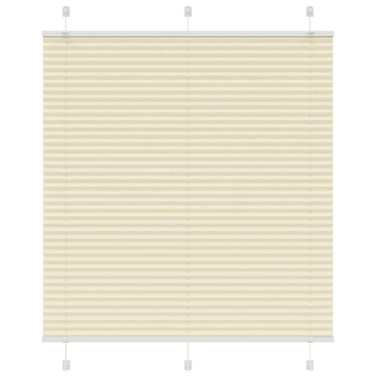 vidaXL Pleated Blind Cream 115x100 cm Fabric Width 114,4 cm Polyester
