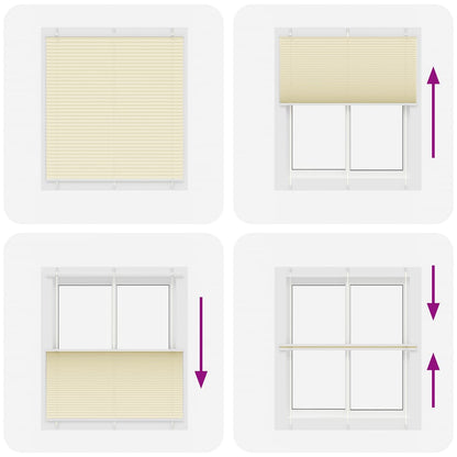 vidaXL Pleated Blind Cream 115x100 cm Fabric Width 114,4 cm Polyester