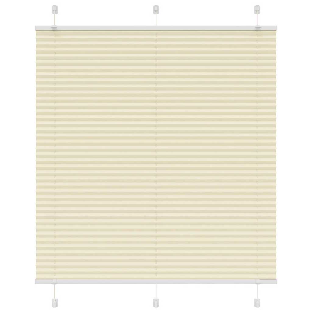 vidaXL Pleated Blind Cream 120x100 cm Fabric Width 119.4 cm Polyester