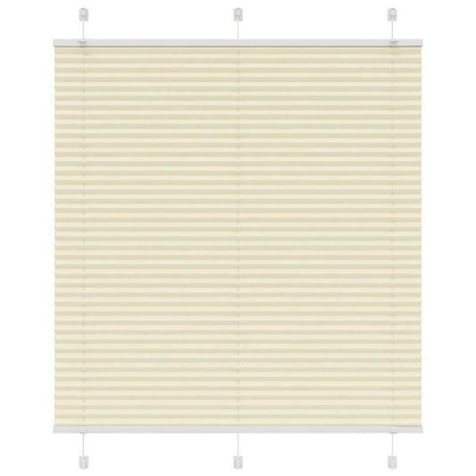 vidaXL Pleated Blind Cream 120x100 cm Fabric Width 119.4 cm Polyester