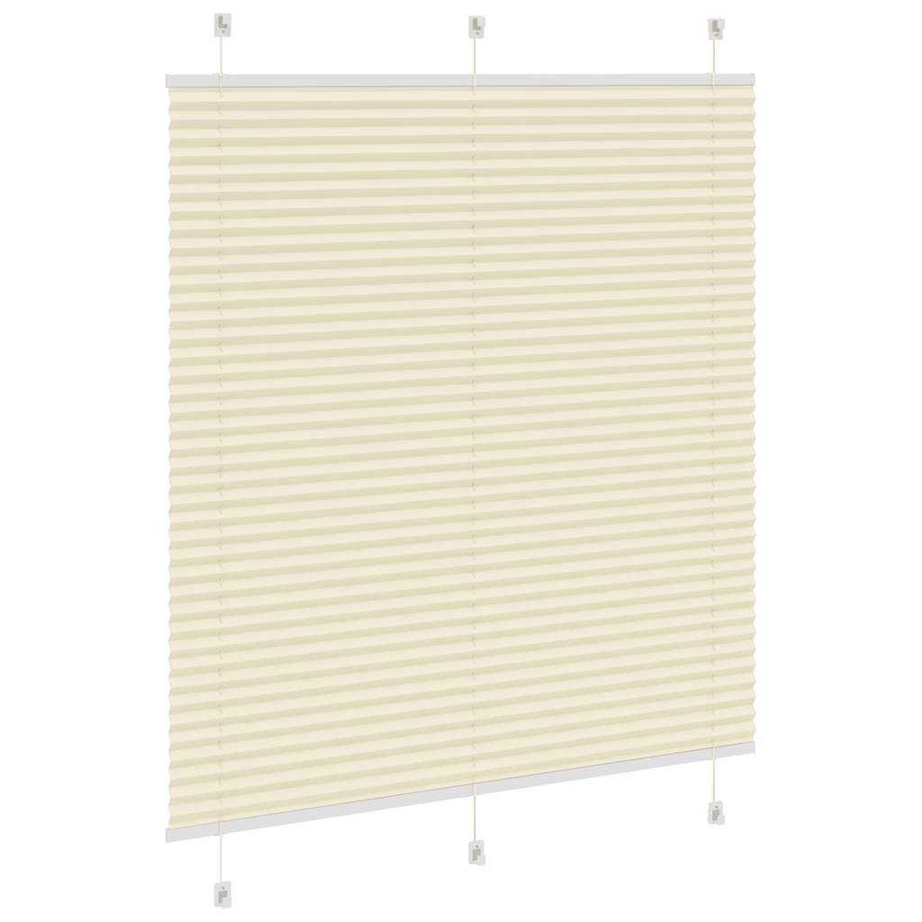 vidaXL Pleated Blind Cream 120x100 cm Fabric Width 119.4 cm Polyester