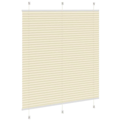 vidaXL Pleated Blind Cream 120x100 cm Fabric Width 119.4 cm Polyester