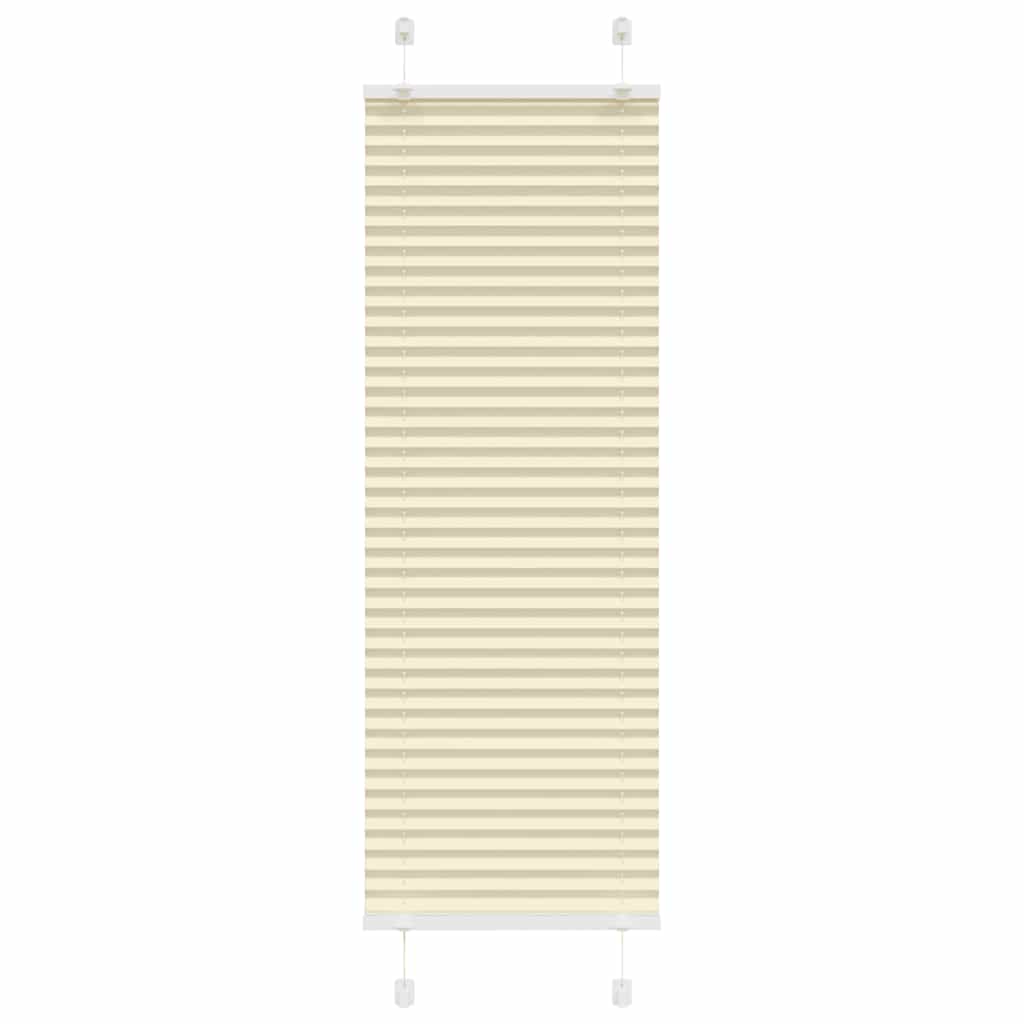 vidaXL Pleated Blind Cream 50x150 cm Fabric Width 49.4 cm Polyester