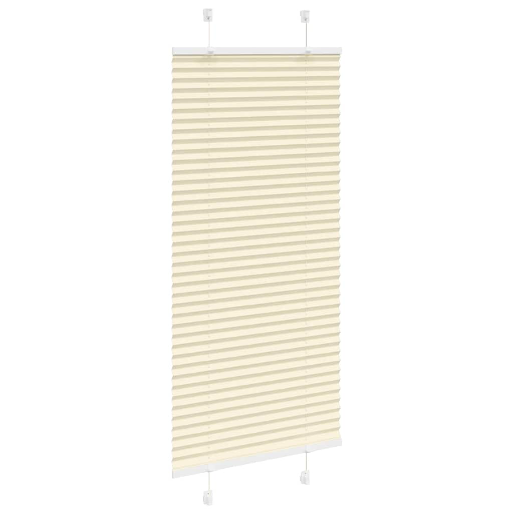 vidaXL Pleated Blind Cream 55x150 cm Fabric Width 54.4 cm Polyester