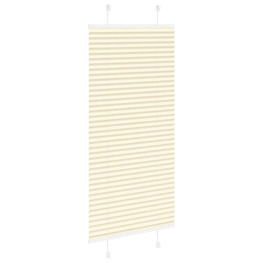 vidaXL Pleated Blind Cream 60x150 cm Fabric Width 59.4 cm Polyester
