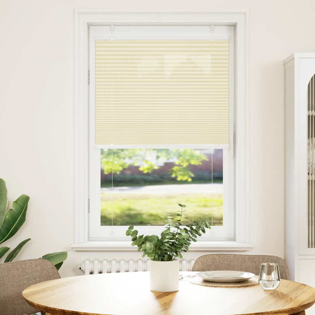 vidaXL Pleated Blind Cream 70x150 cm Fabric Width 69.4 cm Polyester