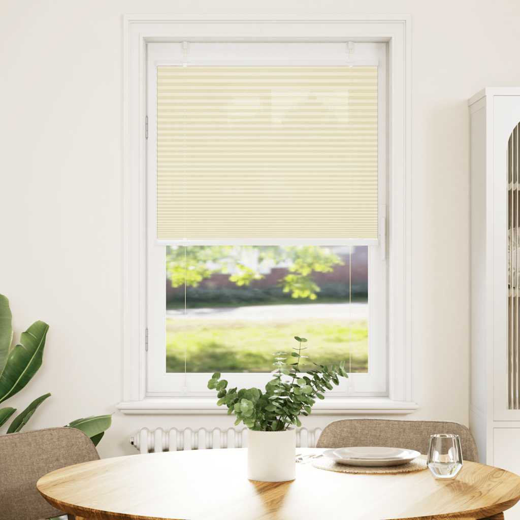 vidaXL Pleated Blind Cream 75x150 cm Fabric Width 74.4 cm Polyester
