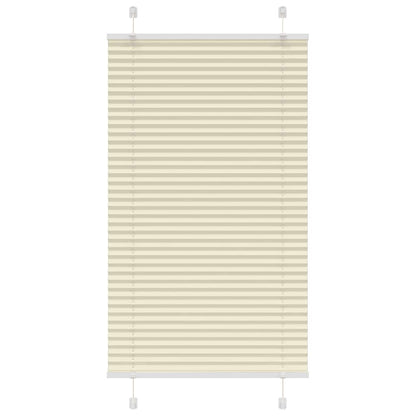 vidaXL Pleated Blind Cream 80x150 cm Fabric Width 79.4 cm Polyester