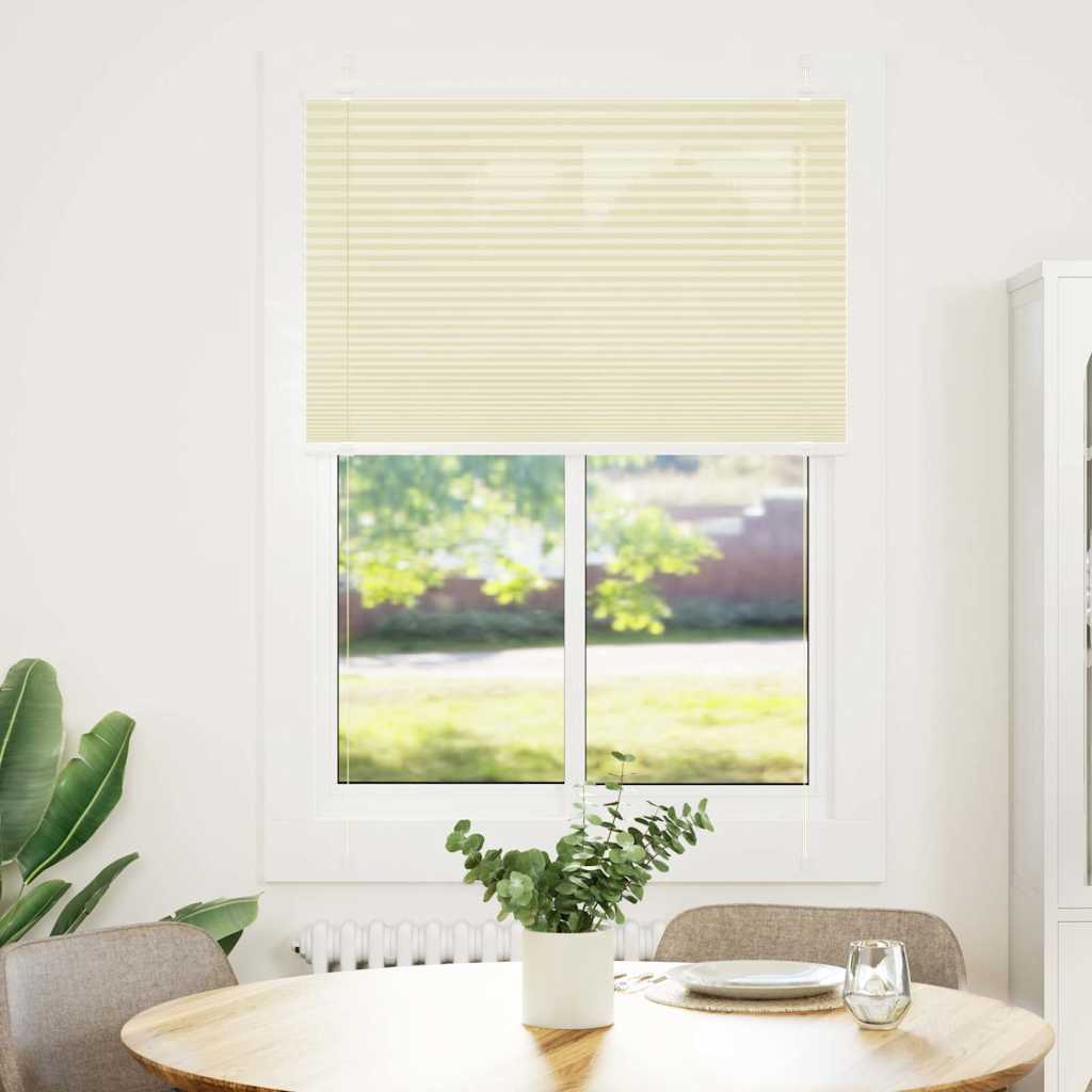 vidaXL Pleated Blind Cream 100x150 cm Fabric Width 99.4 cm Polyester