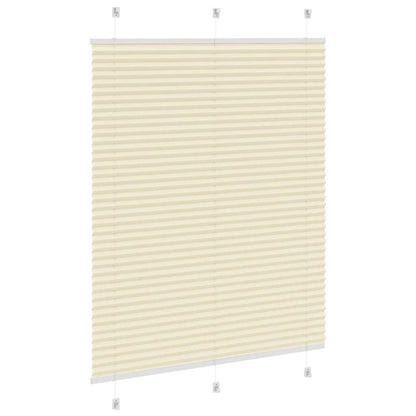 vidaXL Pleated Blind Cream 105x150 cm Fabric Width 104.4 cm Polyester