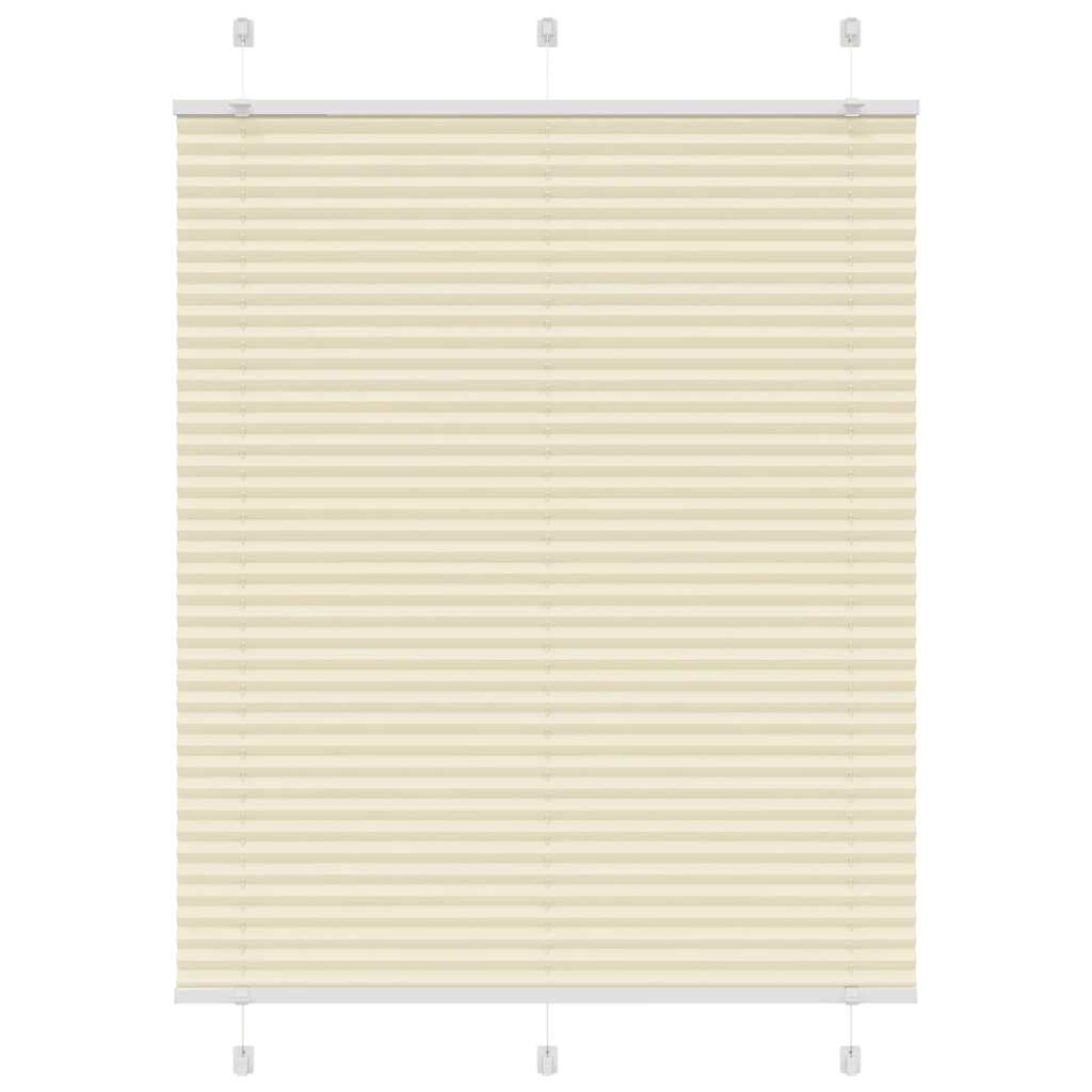 vidaXL Pleated Blind Cream 110x150 cm Fabric Width 109.4 cm Polyester