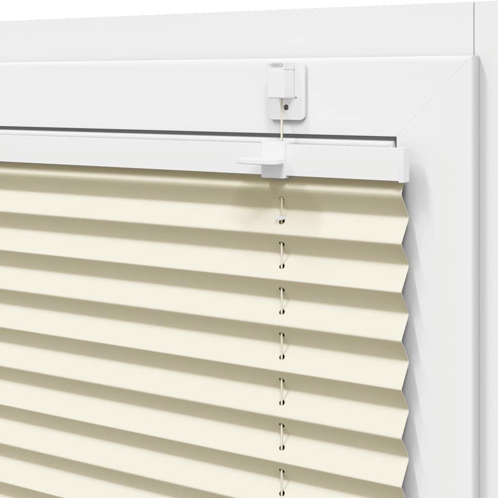 vidaXL Pleated Blind Cream 110x150 cm Fabric Width 109.4 cm Polyester