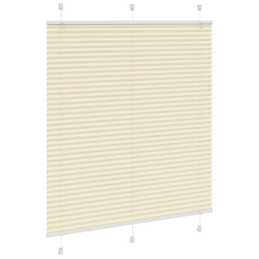 vidaXL Pleated Blind Cream 115x150 cm Fabric Width 114.4 cm Polyester
