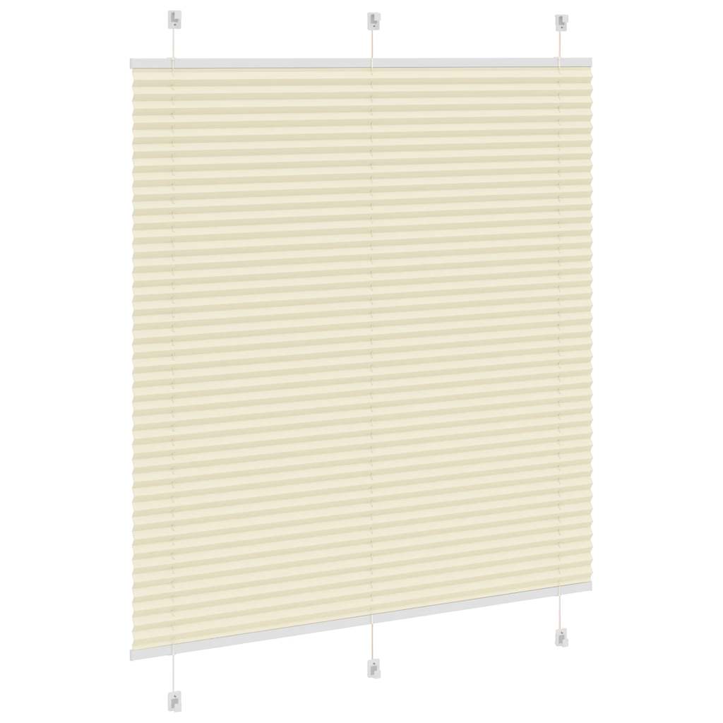 vidaXL Pleated Blind Cream 115x150 cm Fabric Width 114.4 cm Polyester