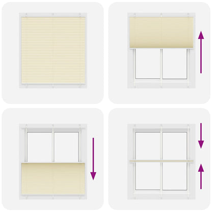vidaXL Pleated Blind Cream 115x150 cm Fabric Width 114.4 cm Polyester