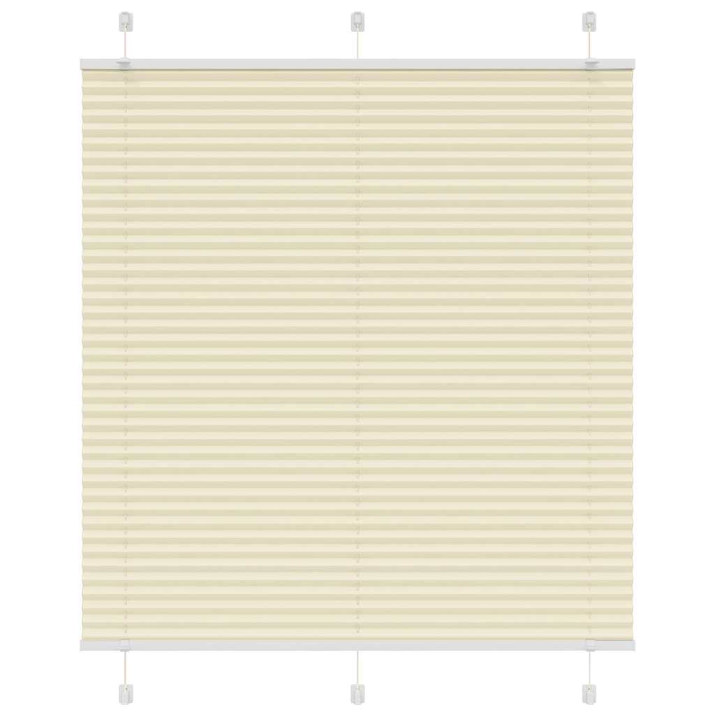 vidaXL Pleated Blind Cream 120x150 cm Fabric Width 119.4 cm Polyester