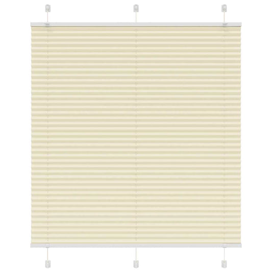 vidaXL Pleated Blind Cream 120x150 cm Fabric Width 119.4 cm Polyester