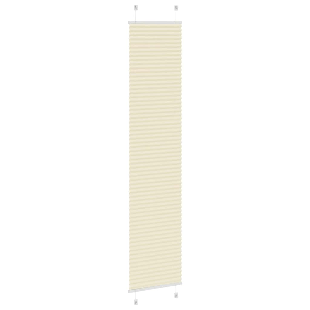 vidaXL Pleated Blind Cream 40x200 cm Fabric Width 39.4 cm Polyester
