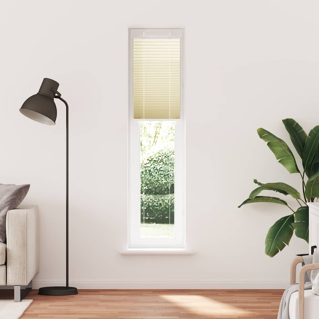 vidaXL Pleated Blind Cream 45x200 cm Fabric Width 44,4 cm Polyester